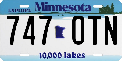 MN license plate 747OTN