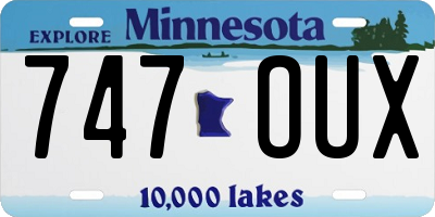 MN license plate 747OUX
