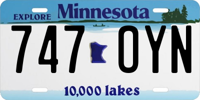 MN license plate 747OYN
