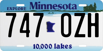 MN license plate 747OZH