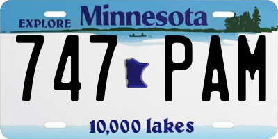 MN license plate 747PAM
