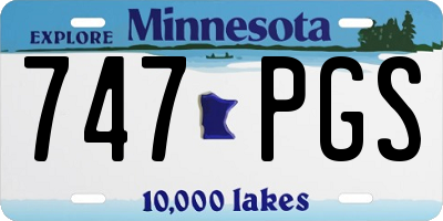 MN license plate 747PGS