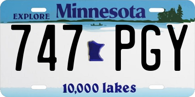 MN license plate 747PGY