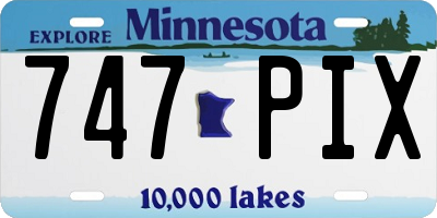 MN license plate 747PIX