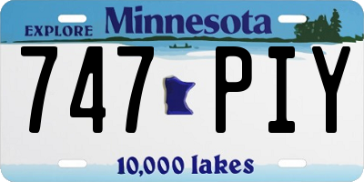 MN license plate 747PIY