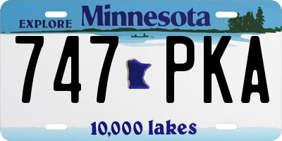 MN license plate 747PKA