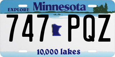 MN license plate 747PQZ