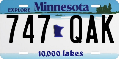 MN license plate 747QAK