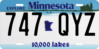 MN license plate 747QYZ