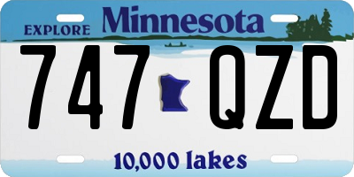 MN license plate 747QZD