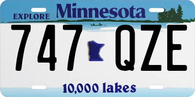 MN license plate 747QZE