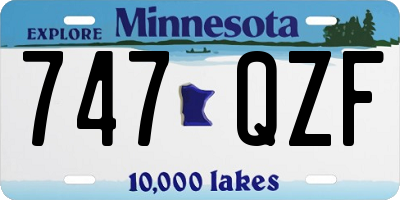 MN license plate 747QZF
