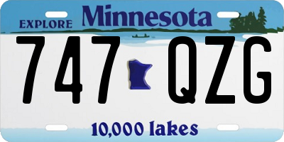 MN license plate 747QZG
