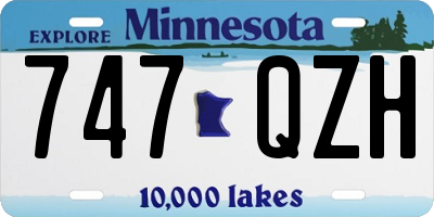 MN license plate 747QZH