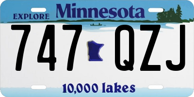 MN license plate 747QZJ