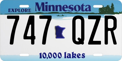 MN license plate 747QZR