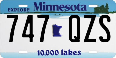MN license plate 747QZS