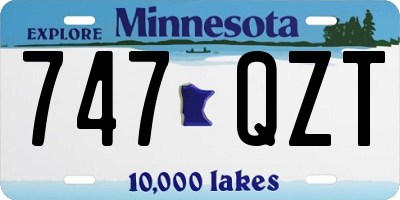 MN license plate 747QZT