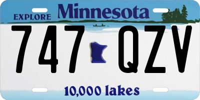 MN license plate 747QZV