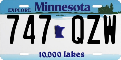 MN license plate 747QZW