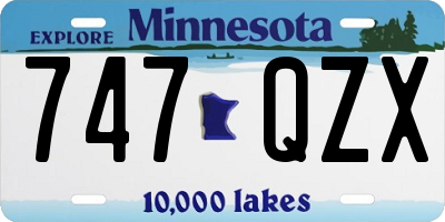 MN license plate 747QZX