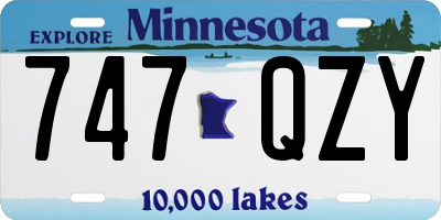 MN license plate 747QZY