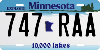 MN license plate 747RAA