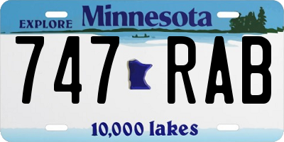 MN license plate 747RAB