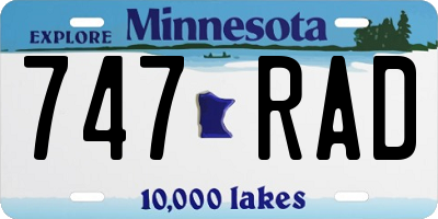 MN license plate 747RAD