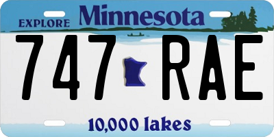 MN license plate 747RAE