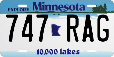 MN license plate 747RAG