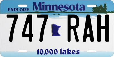 MN license plate 747RAH