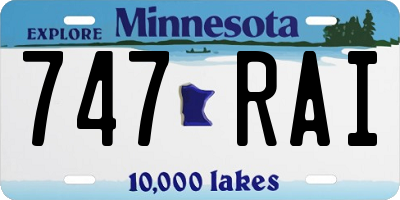 MN license plate 747RAI
