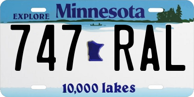 MN license plate 747RAL