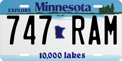 MN license plate 747RAM
