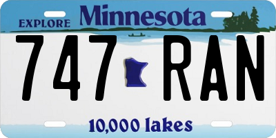 MN license plate 747RAN