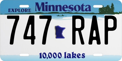 MN license plate 747RAP