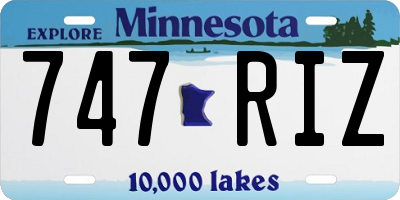 MN license plate 747RIZ