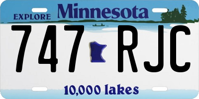 MN license plate 747RJC