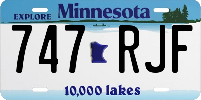 MN license plate 747RJF