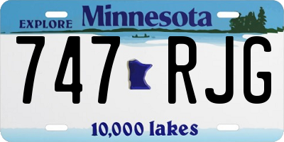 MN license plate 747RJG