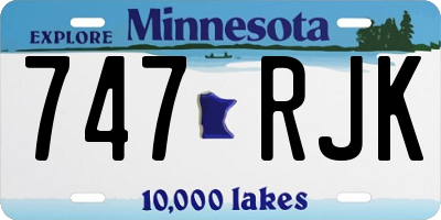 MN license plate 747RJK