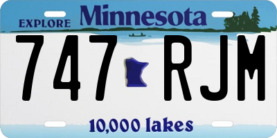 MN license plate 747RJM