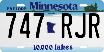 MN license plate 747RJR