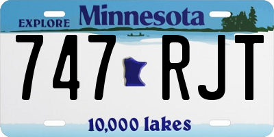 MN license plate 747RJT