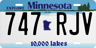 MN license plate 747RJV