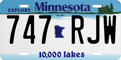 MN license plate 747RJW