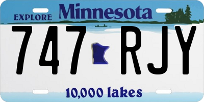 MN license plate 747RJY