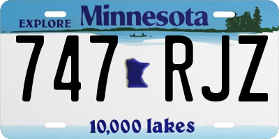 MN license plate 747RJZ