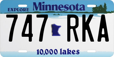 MN license plate 747RKA